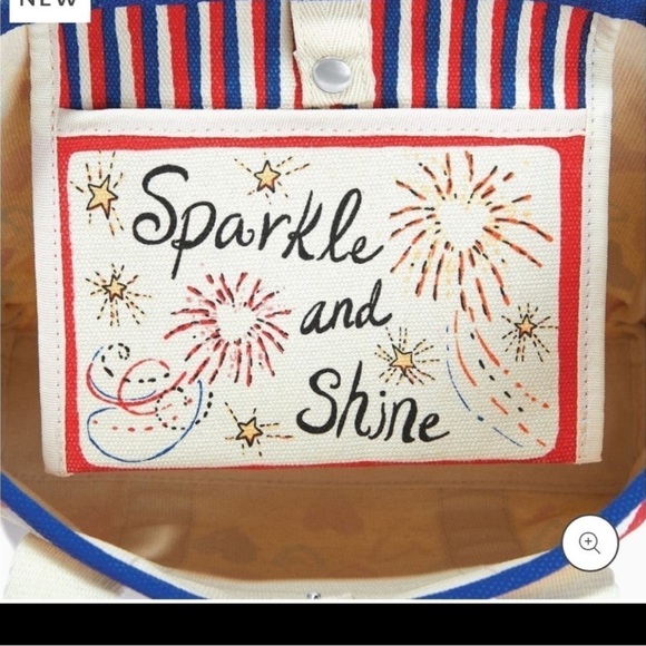 Brighton Red White And You Heart Firework Canvas Mini Tote Crossbody Strap NWT - Picture 5 of 12